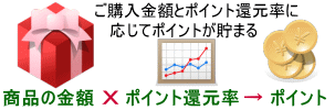 ご購入金額Xポイント還元率=ポイント